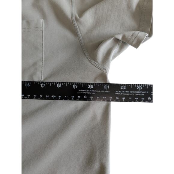 BYLT Polo Men Size L* LUX Executive Short Sleeve Sage Green Pocket Drop Cut Hem - Picture 9 of 9